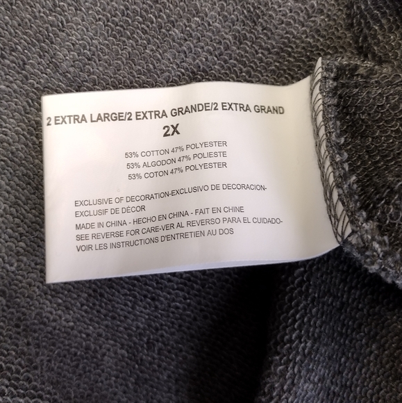 Gloria Vanderbilt Women's Studded Sweatshirt Jacket Full Zip Gray 2X - Picture 6 of 13